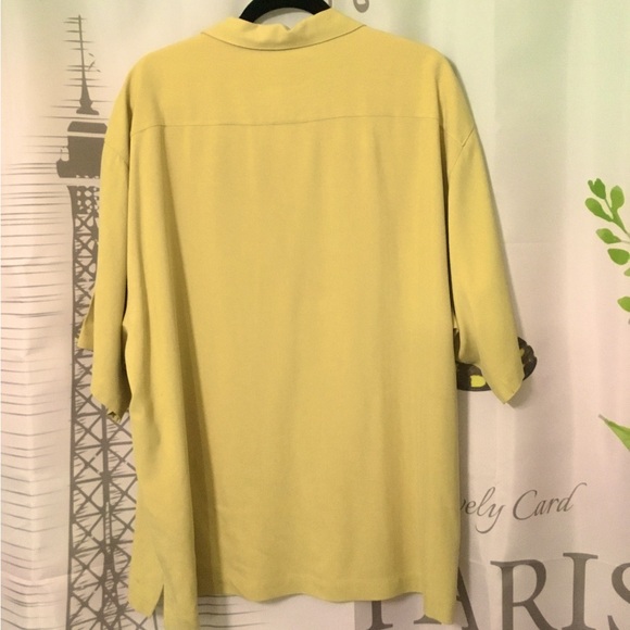 Eagle Dry Goods Co Signature Series 100% Silk S/S Button Up Men’s Sz XL Mustard - Picture 6 of 7